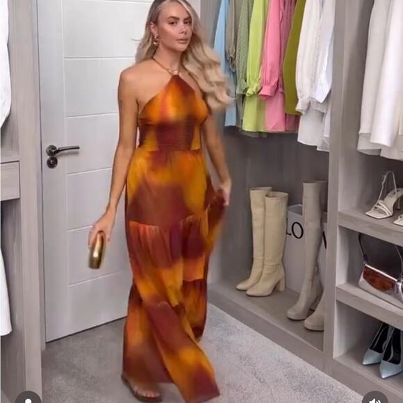 ZARA BLOGGER FAVORITE TIE DYE PRINTED DRESS - Picture 4 of 8